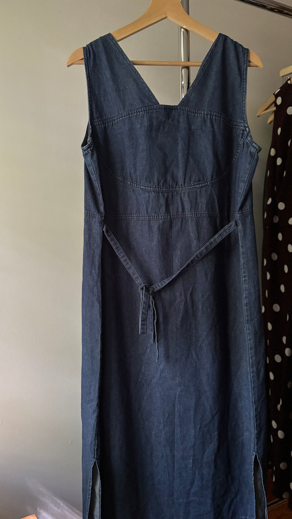 1990s Denim Tie-Back Maxi Dress
