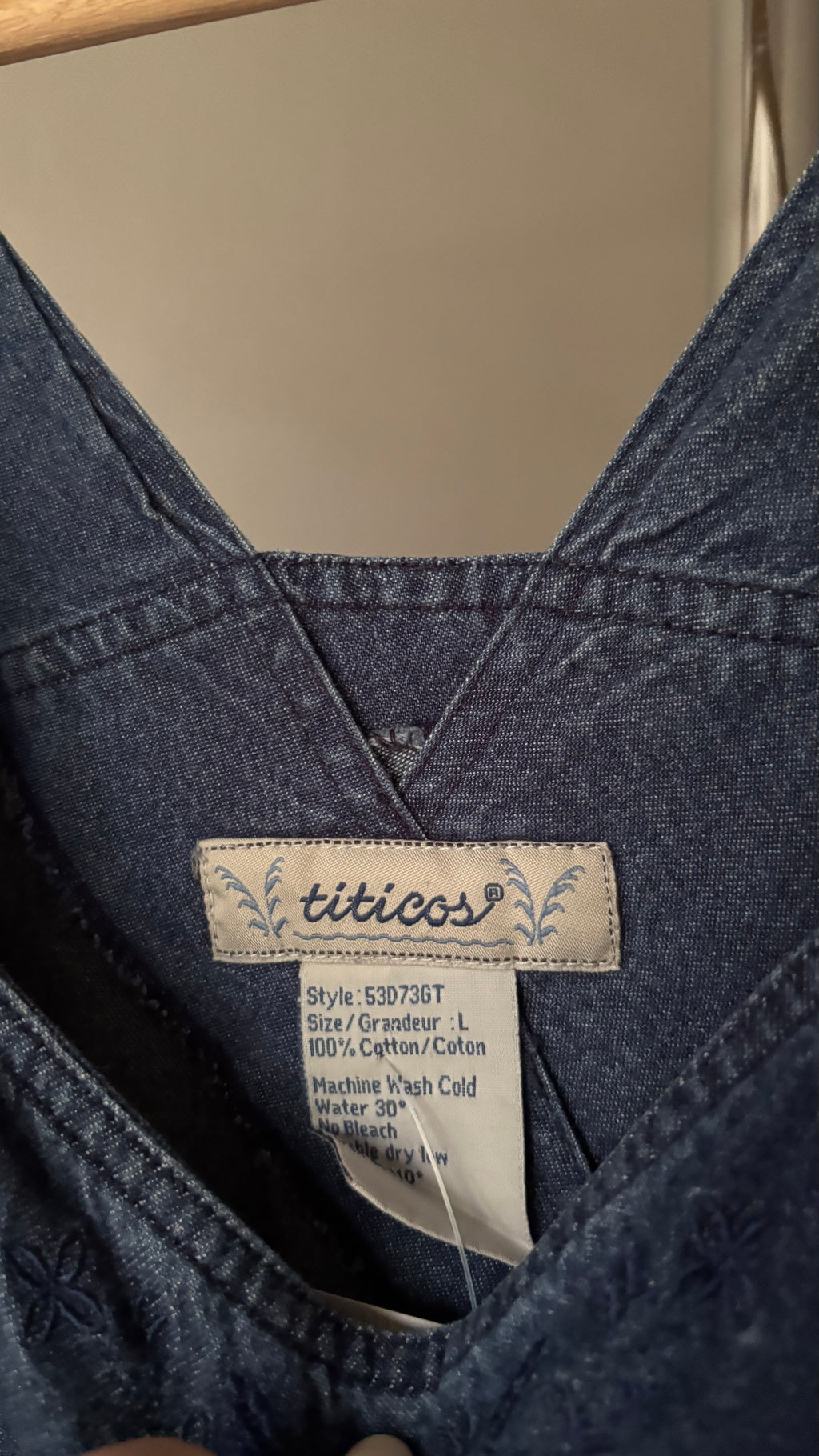 1990s Denim Tie-Back Maxi Dress