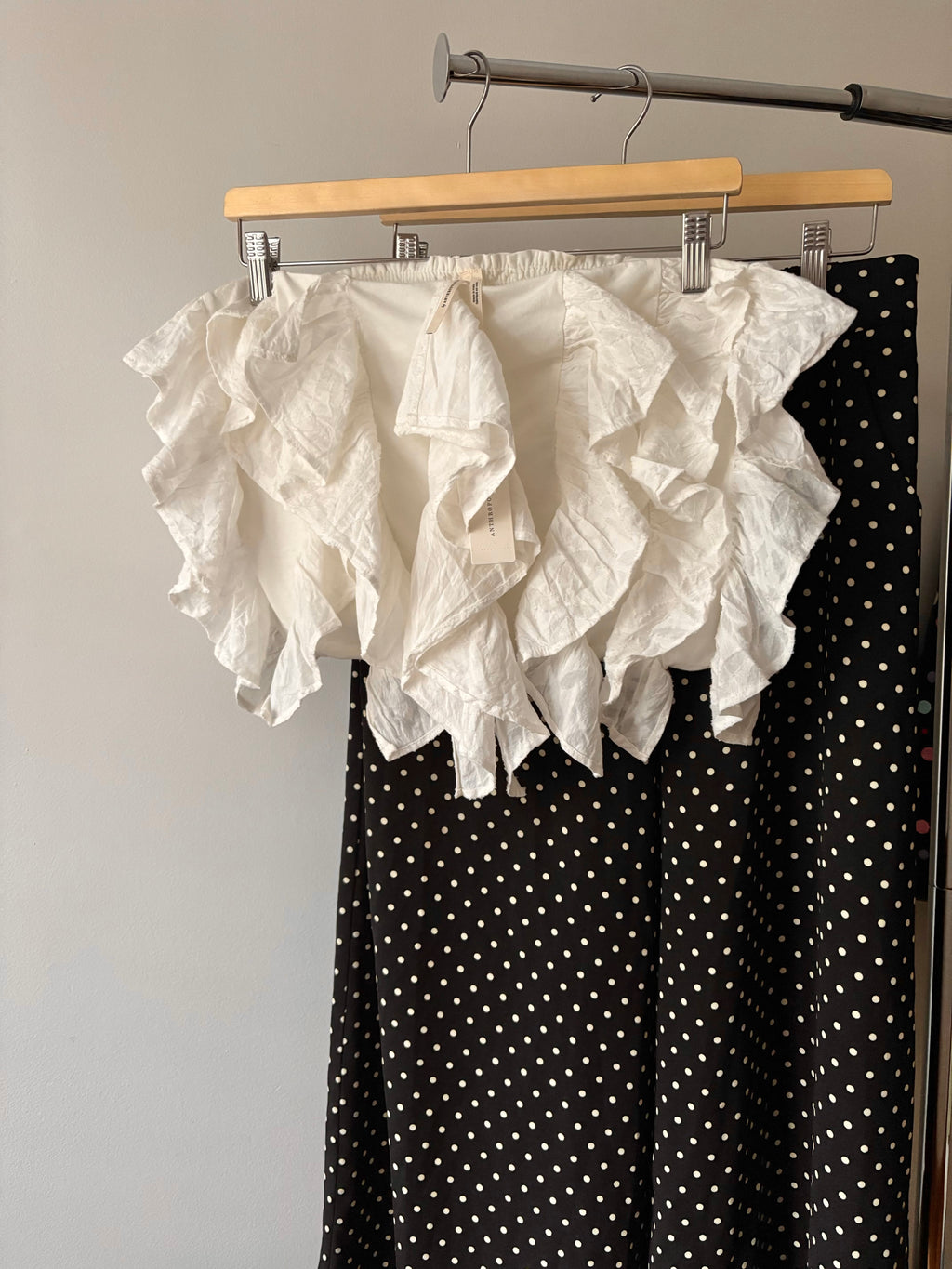 Strapless Ruffled Cotton Anthropologie Crop Top