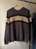 Y2K Boxy Cotton Striped Tommy Sweater