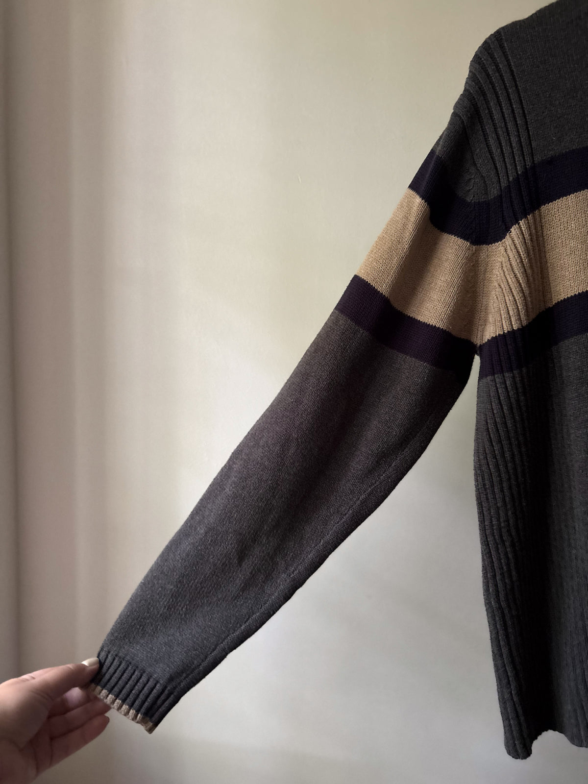 Y2K Boxy Cotton Striped Tommy Sweater