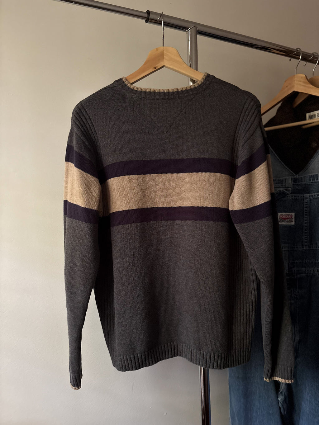 Y2K Boxy Cotton Striped Tommy Sweater