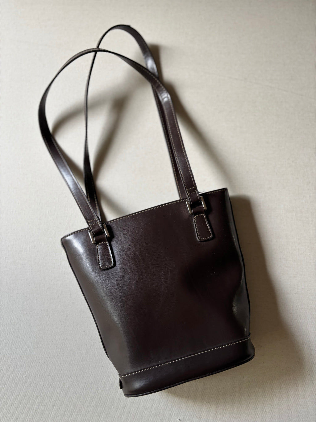 Y2K Brown Bucket Shoulder Bag