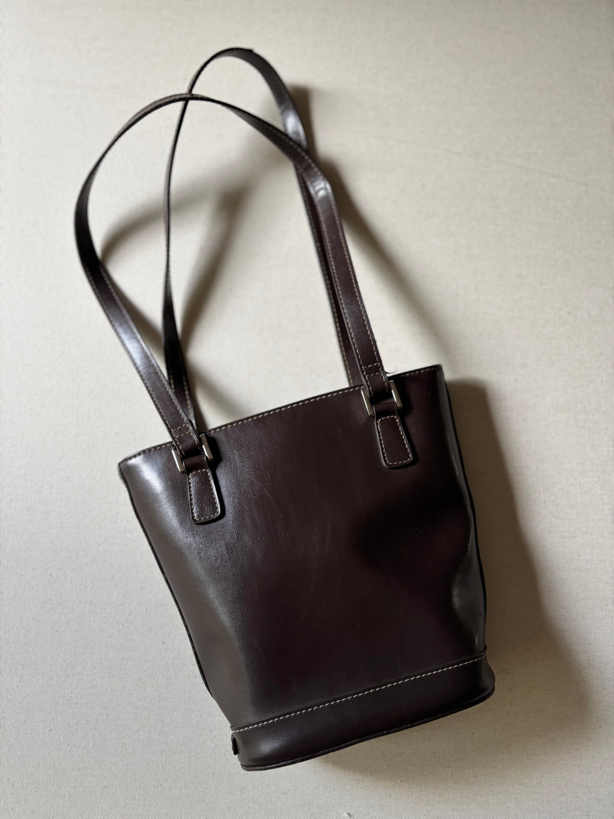Y2K Brown Bucket Shoulder Bag