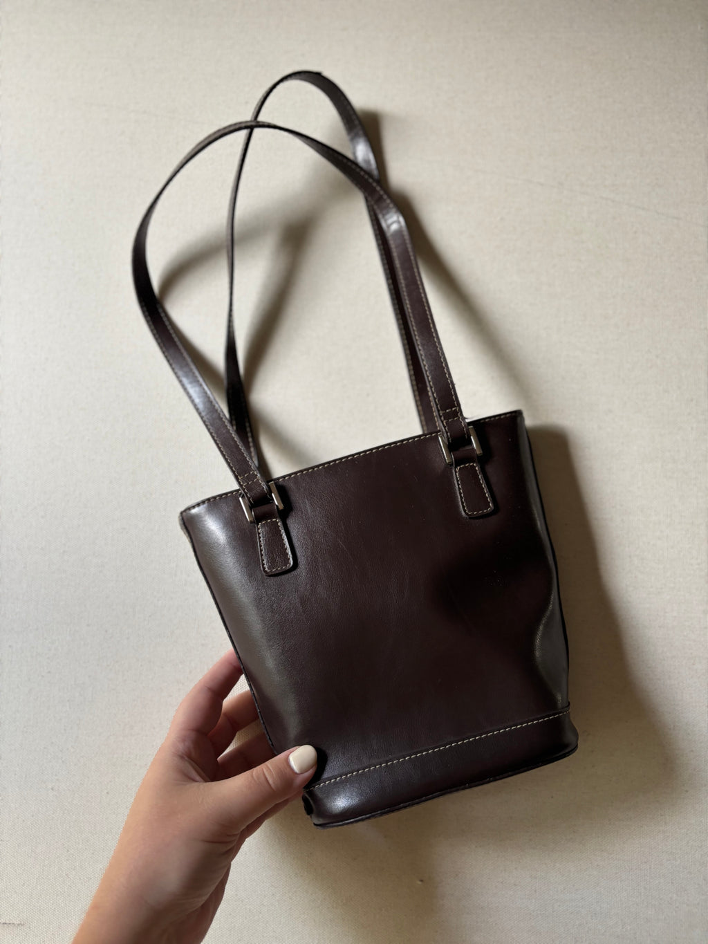 Y2K Brown Bucket Shoulder Bag