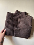 Y2K Chocolate Brown Wool Quarter Zip Sweater