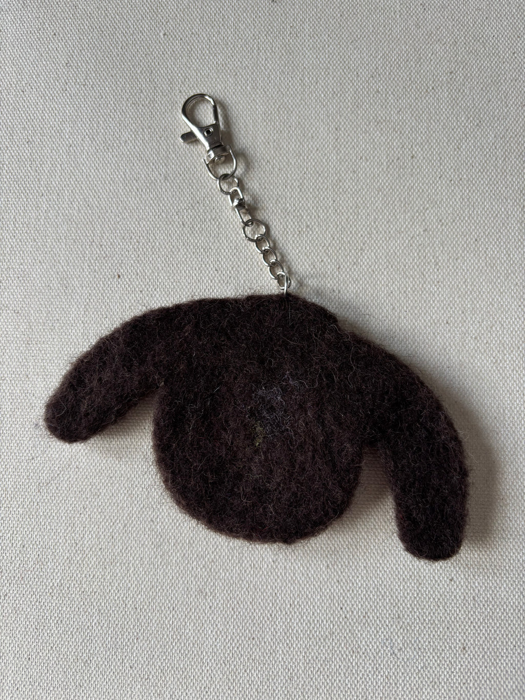 Felted Wool Brown Flower Sweater Bag Charm