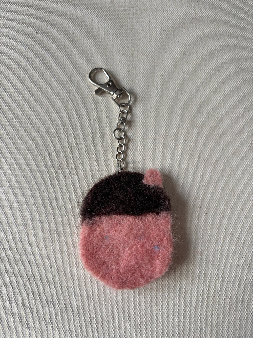 Felted Wool Pink House Bag Charm