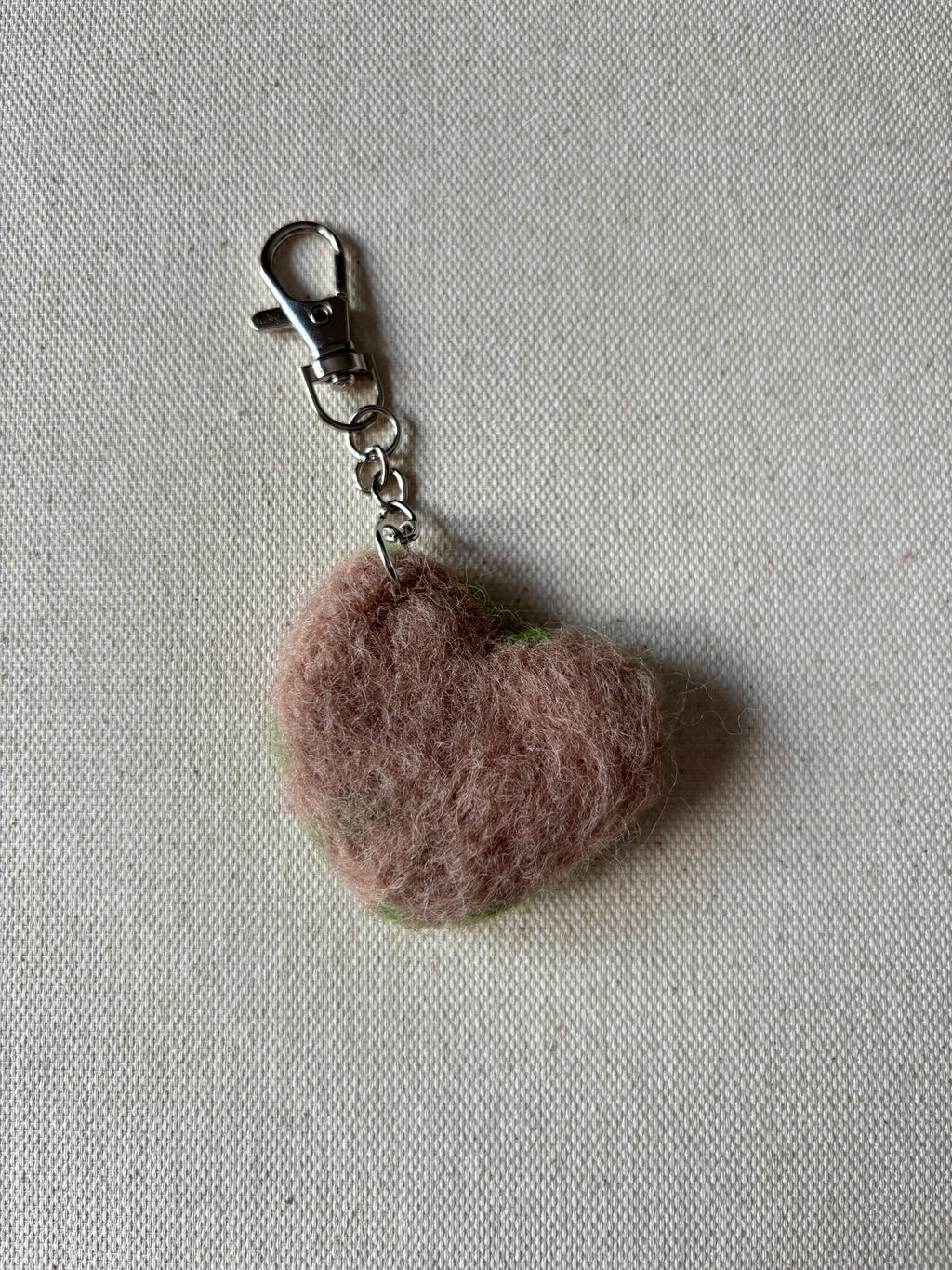 Felted Wool Striped Heart & Bow Bag Charms (2)