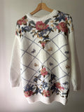 1990s Handknit Butterlies & Flowers Crewneck Sweater