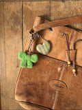 Felted Wool Striped Heart & Bow Bag Charms (2)