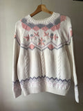 1990s Lavender & Pink Floral Cotton Sweater