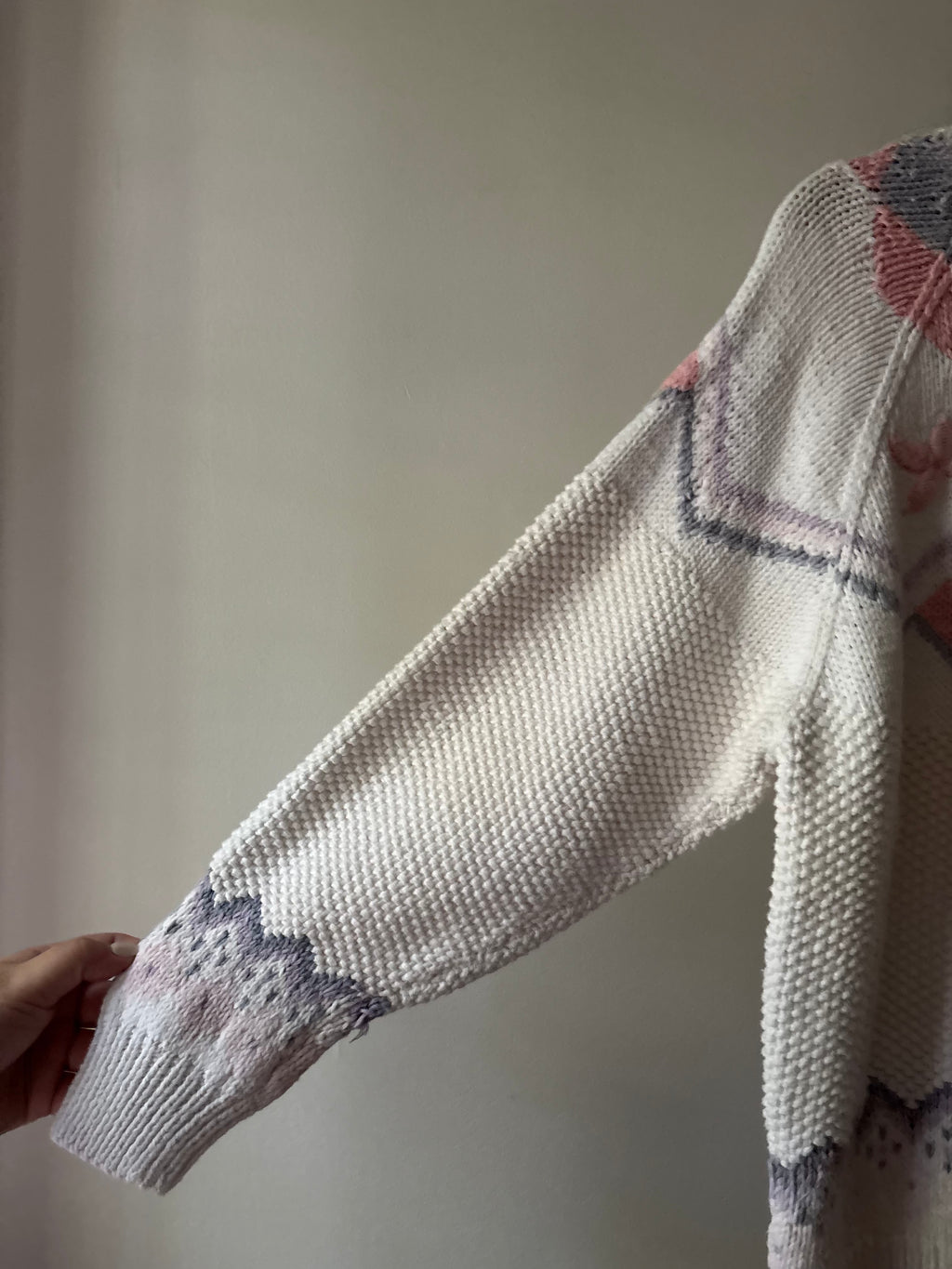 1990s Lavender & Pink Floral Cotton Sweater