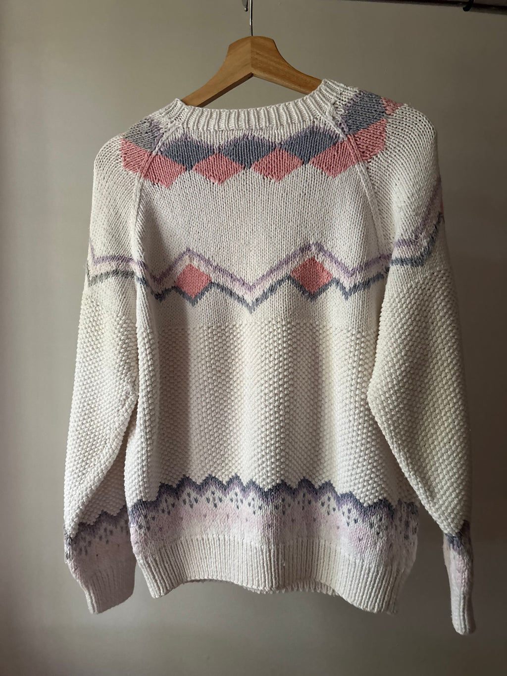 1990s Lavender & Pink Floral Cotton Sweater