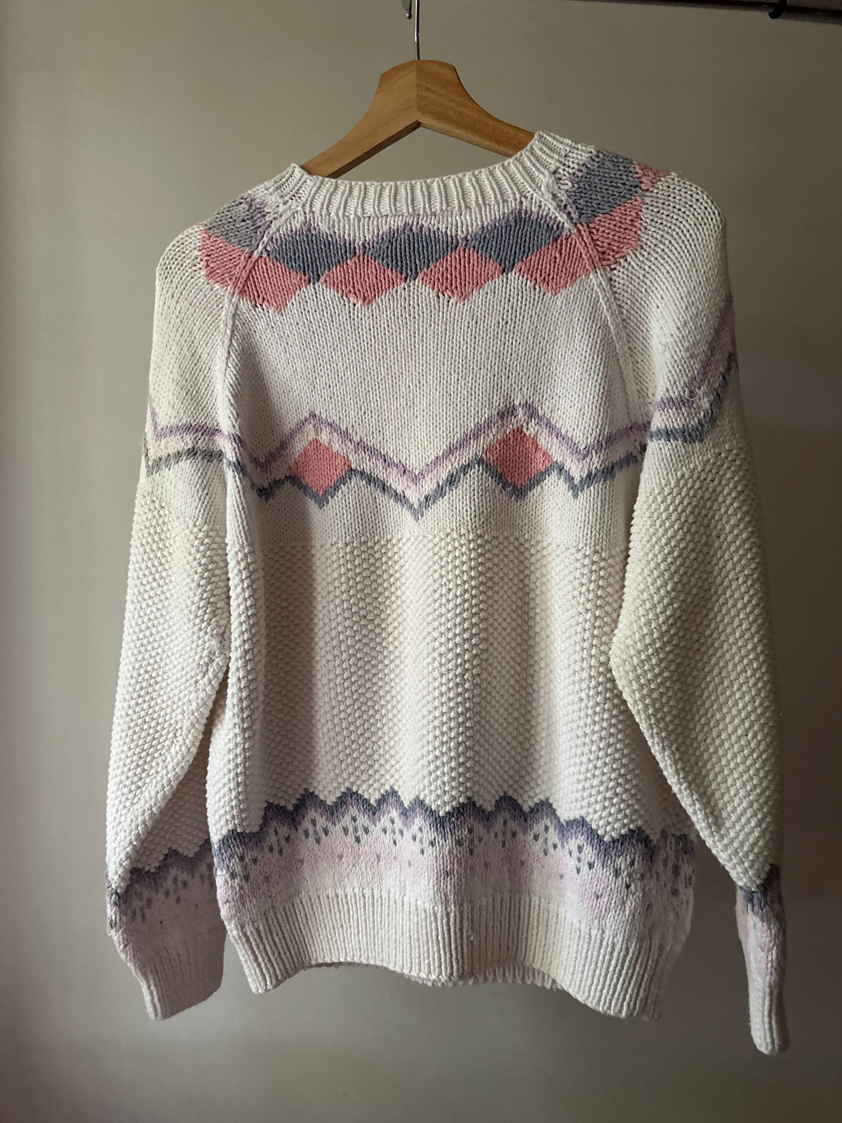 1990s Lavender & Pink Floral Cotton Sweater