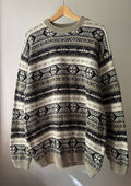 1990s Patterned Cotton Slouchy Sweater