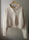 Soft Merino Wool Cropped Cable knit Sweater