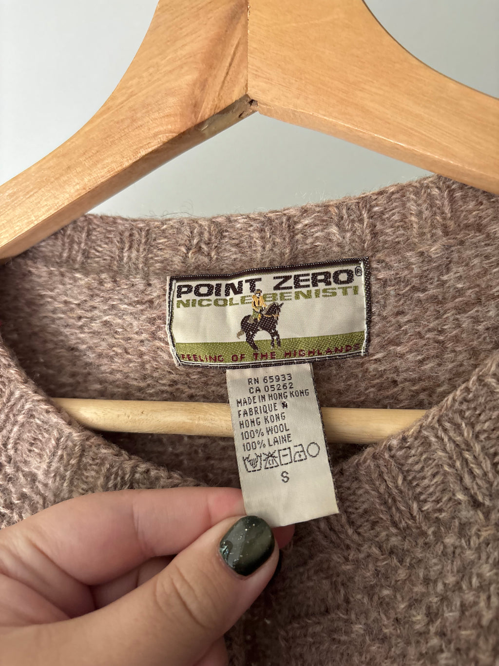1990s Brown & Navy Wool Fair Isle Cardigan