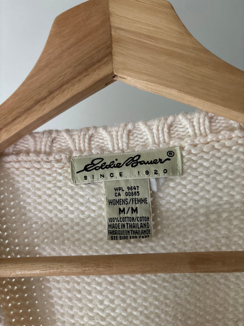 1990s Boxy Cotton Knit Sweater with Fair Isle Design