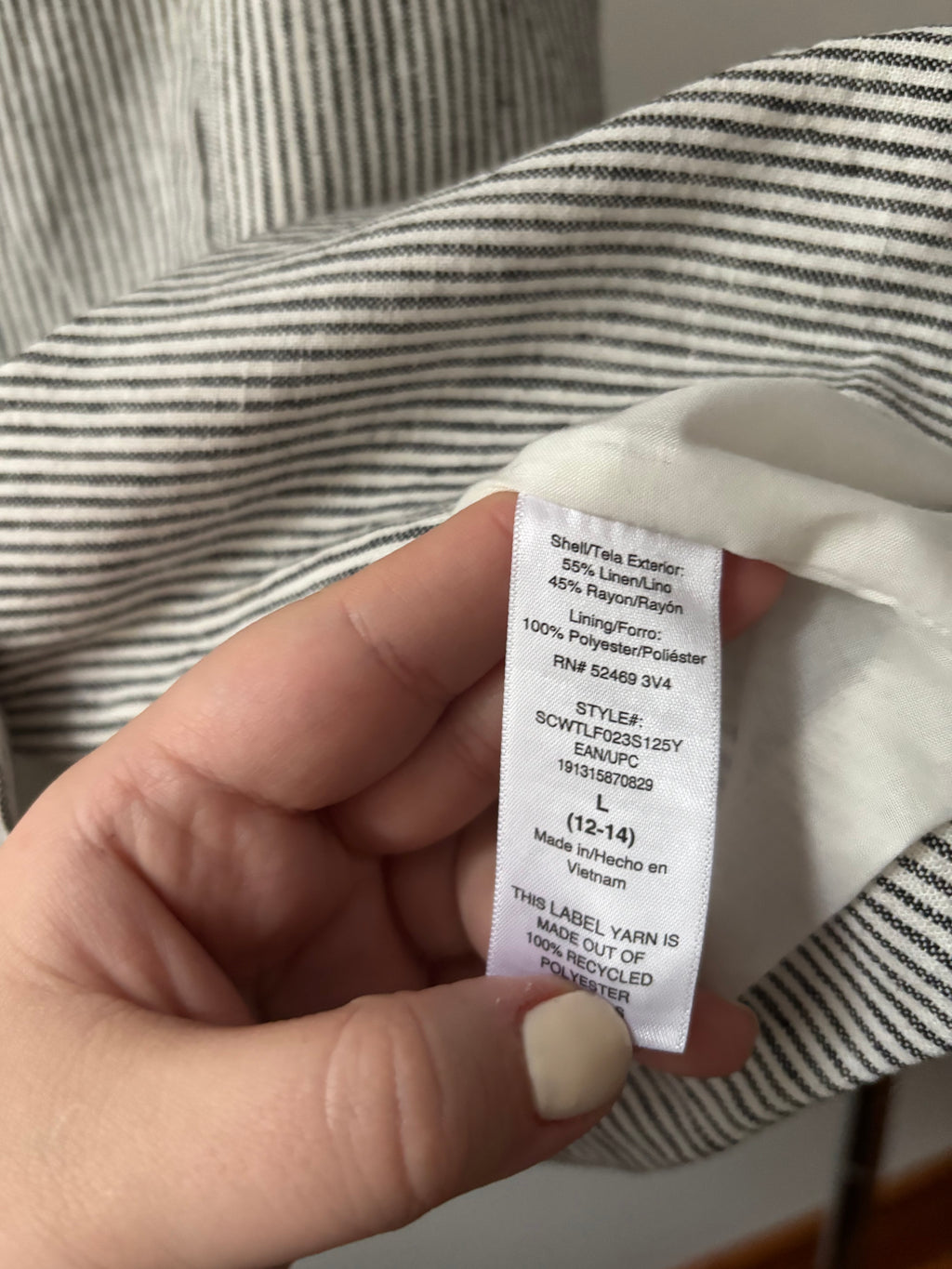 Square Neck Linen Pinstriped Vest