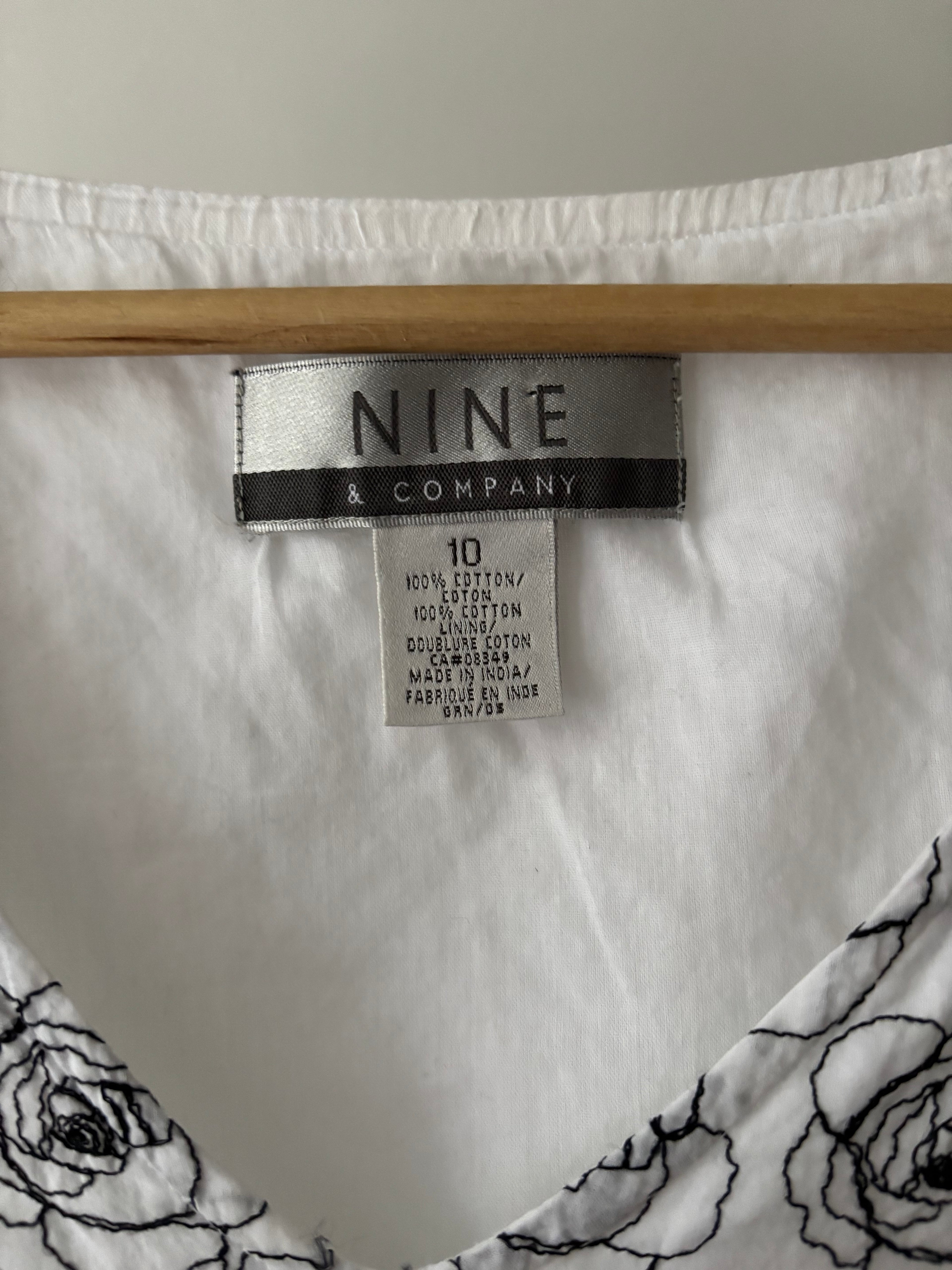 Y2K Embroidered Cotton Floral Top with Tie