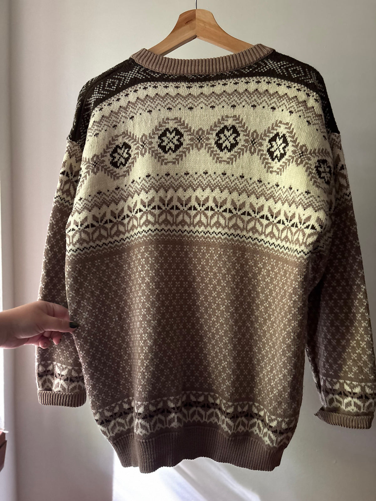 1990s Brown Fair Isle Cardigan