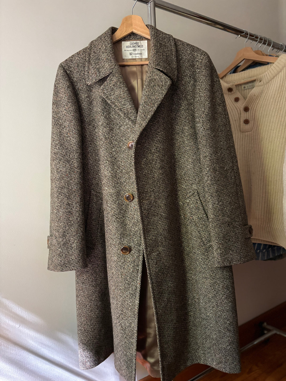 1970s Crombie Highland Tweed Wool Coat