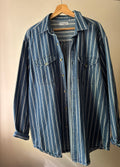 1990s Denim Pinstriped Baggy Shirt