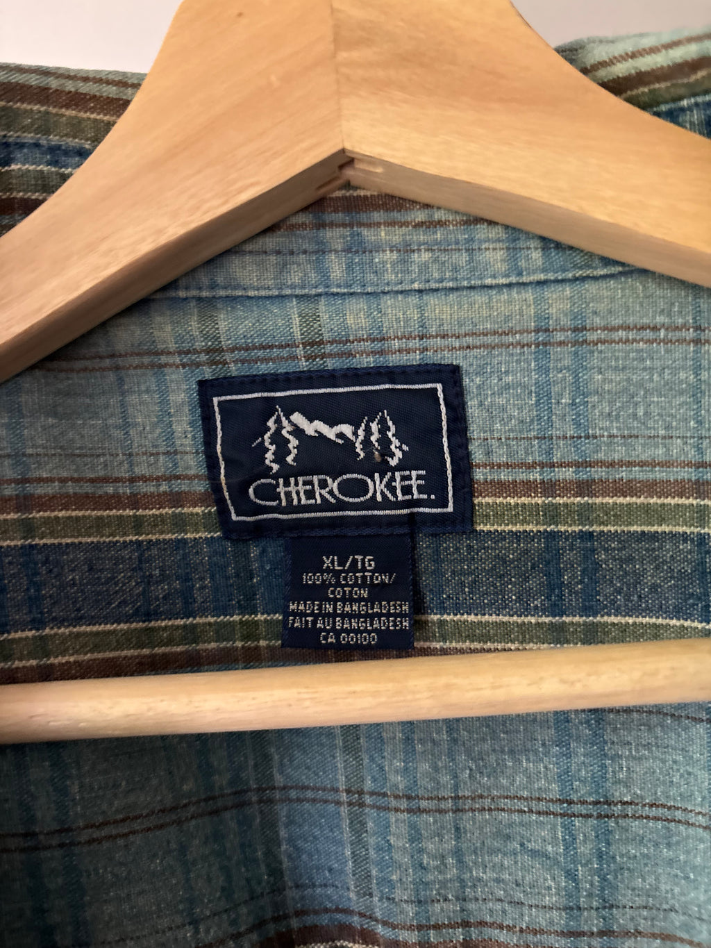 1990s Plaid Denim Baggy Shirt