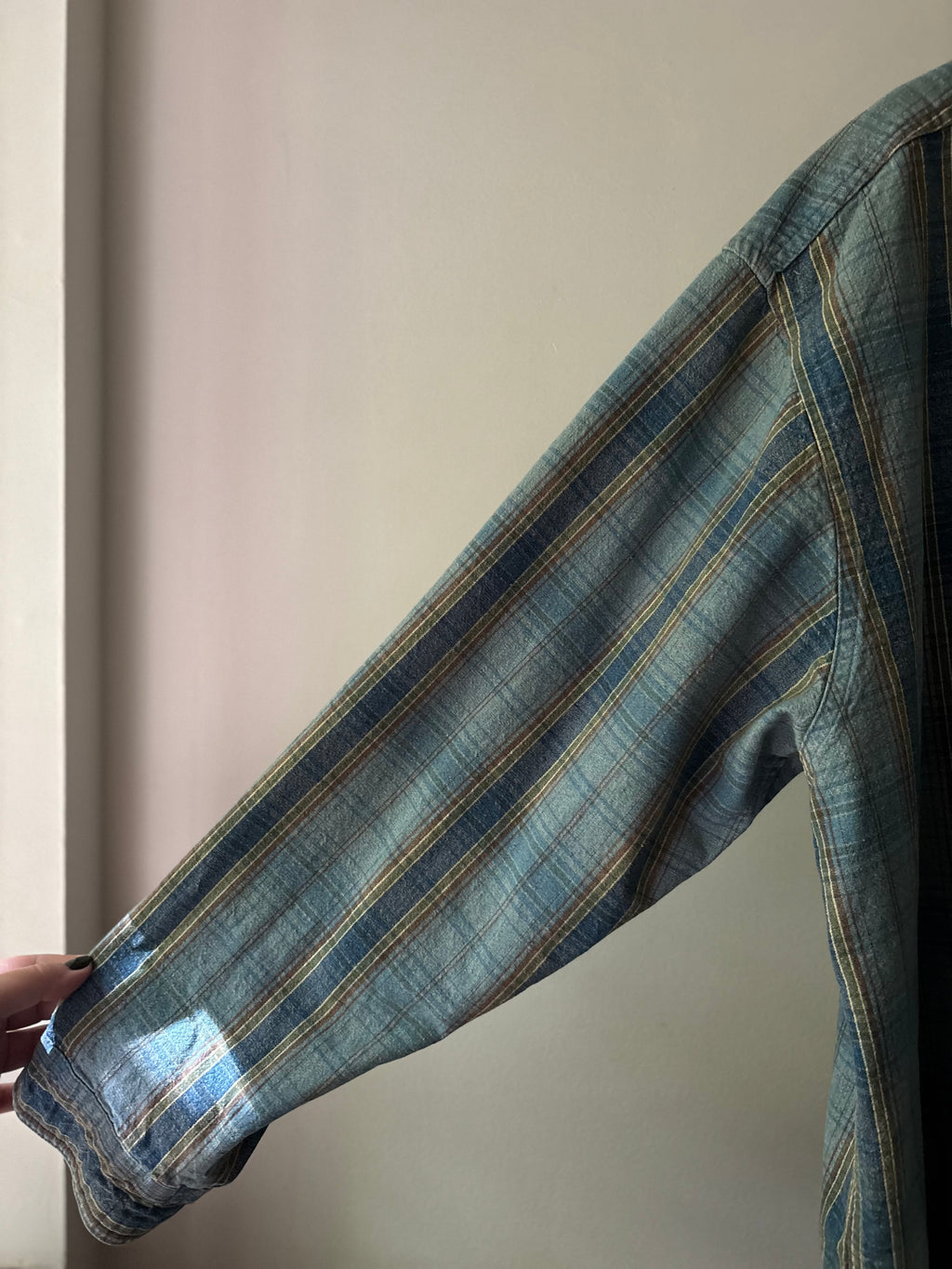 1990s Plaid Denim Baggy Shirt