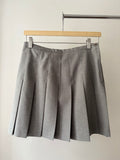 1990s Grey Pleated Mini Skirt | 27" waist