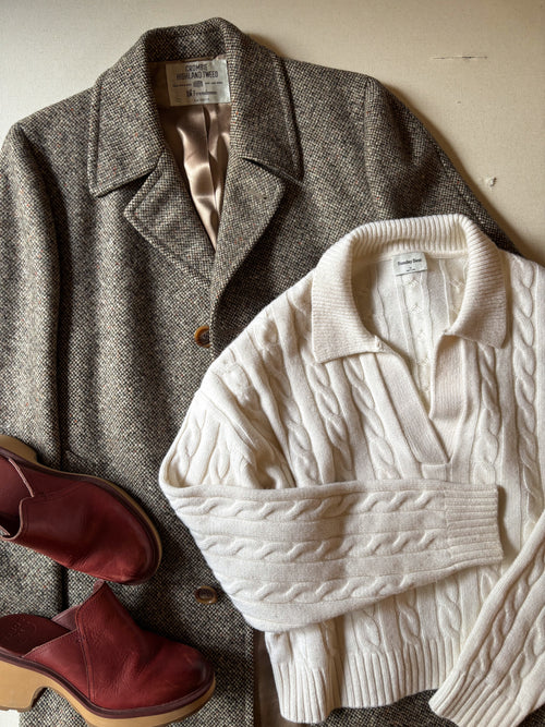 1970s Crombie Highland Tweed Wool Coat