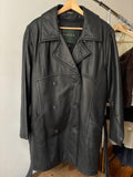 1990s Leather Trench Coat with Removable Liner