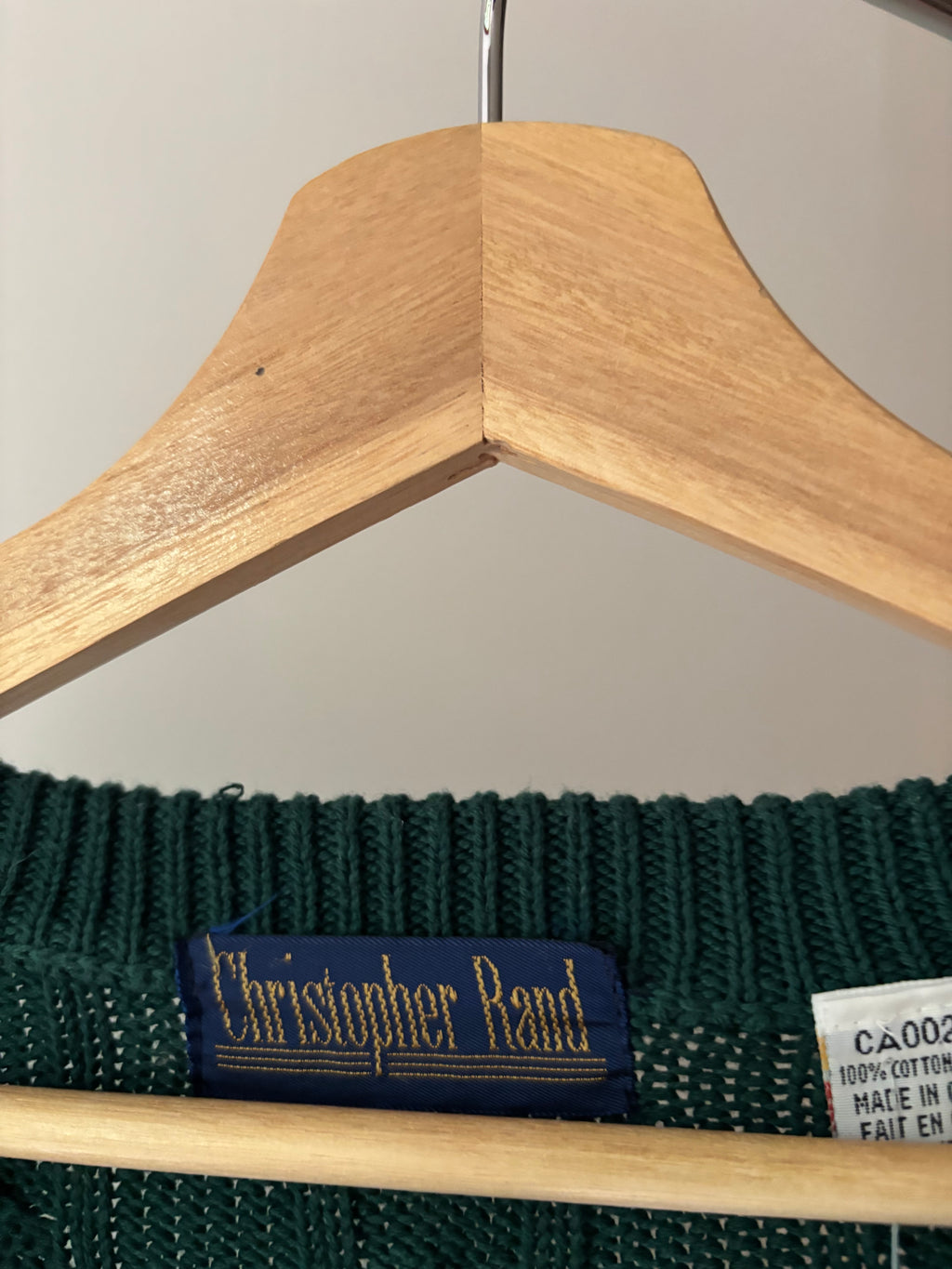 1990s Forest Green Cotton Cable knit Sweater