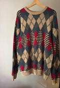 1990s Colourful Cotton Argyle Sweater