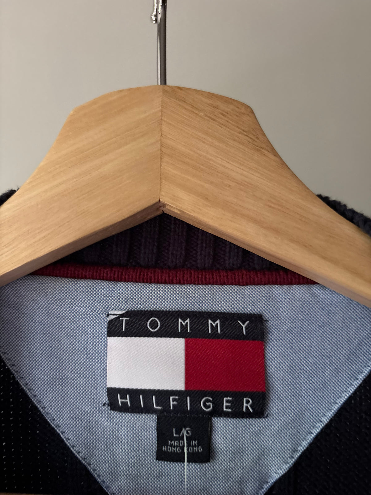 1990s Heavy Cotton Navy Cable Knit Sweater