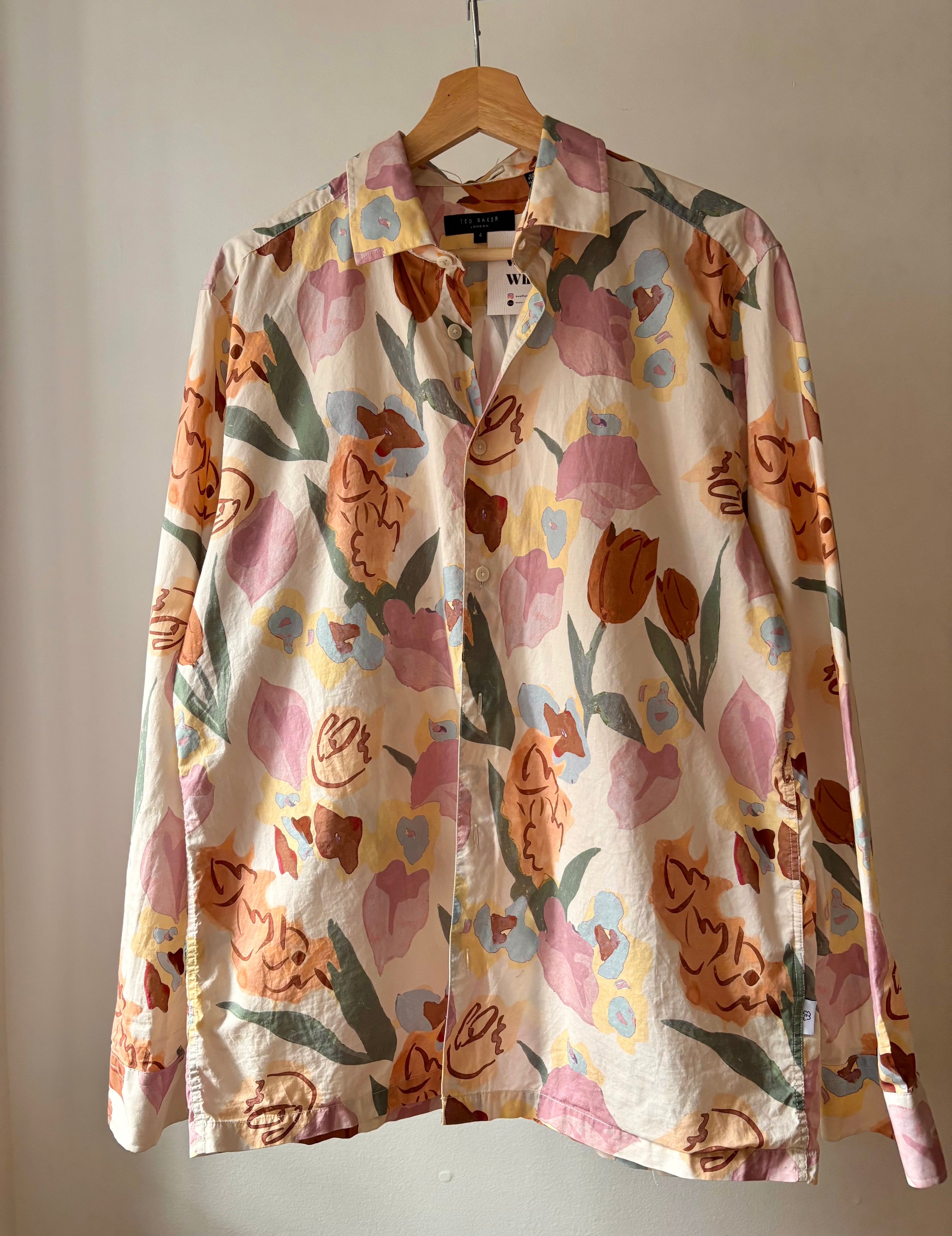 Y2K Breezy Cotton Watercolour Shirt