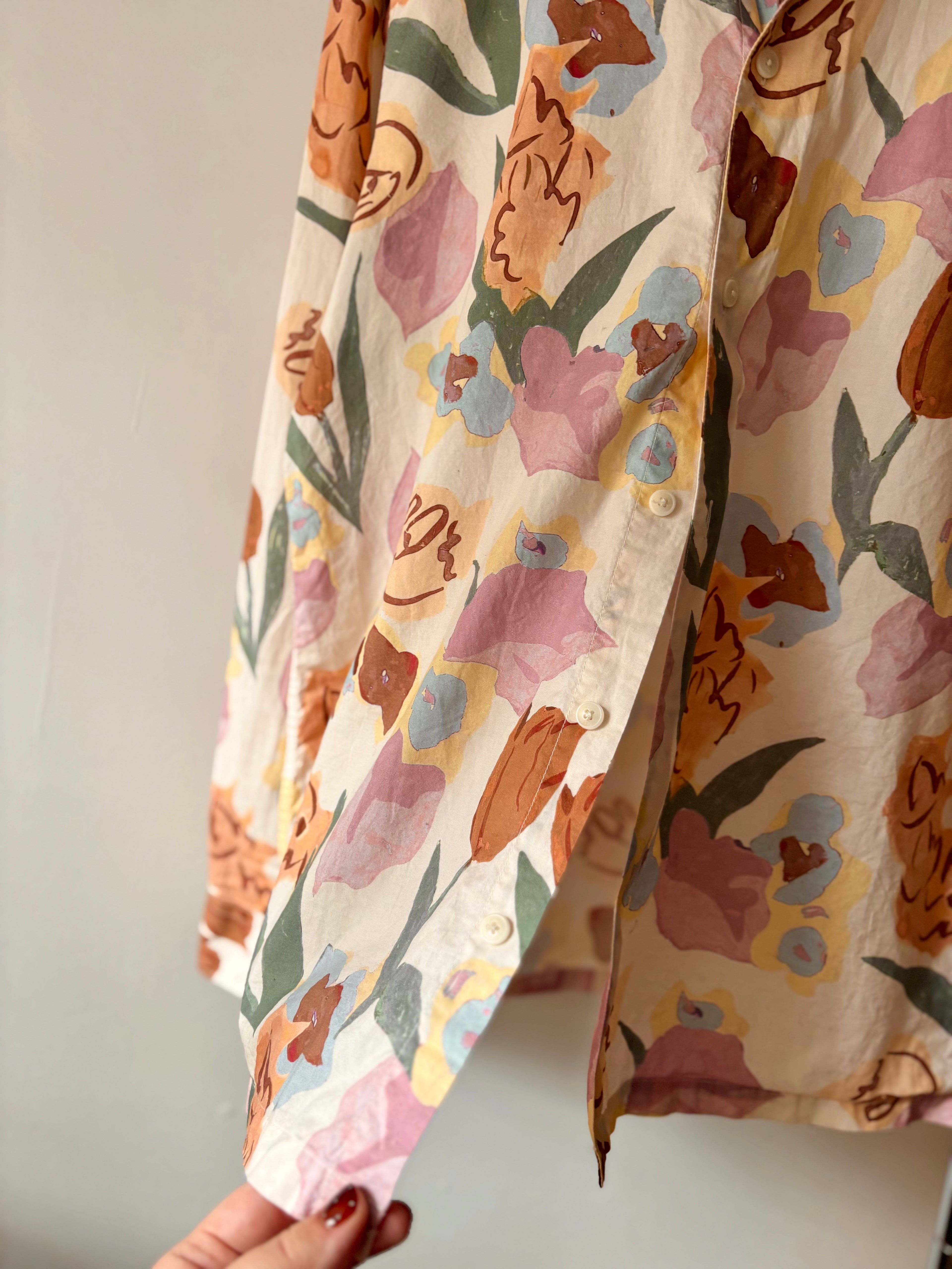 Y2K Breezy Cotton Watercolour Shirt