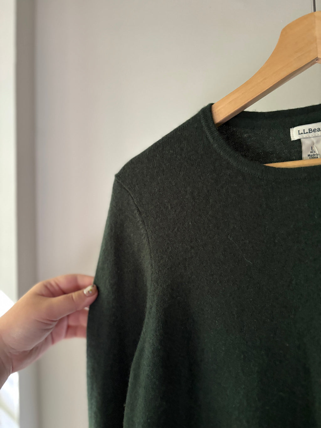 L.L. Bean Forest Green Cashmere Sweater