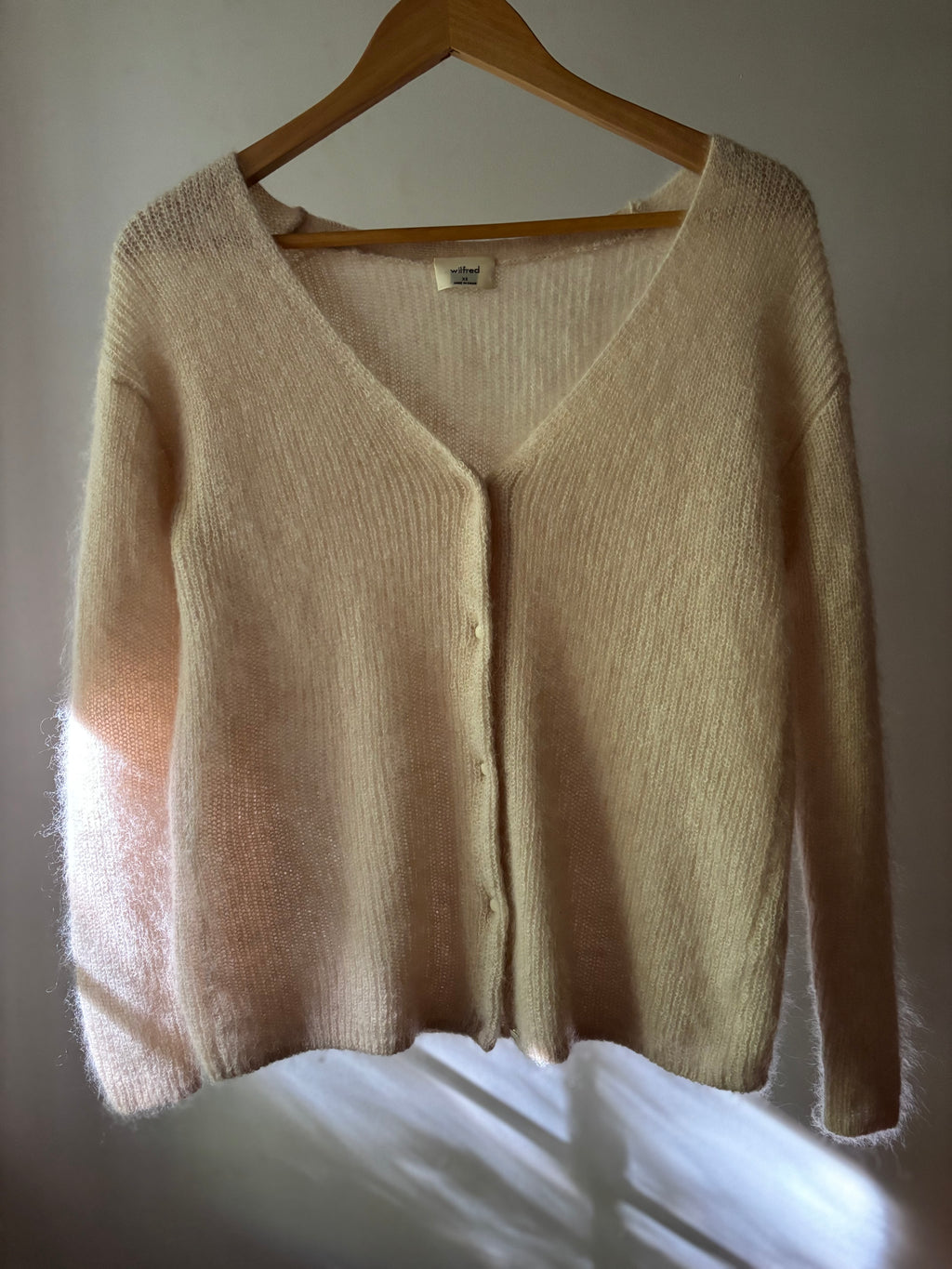 Soft Cream Mohair & Alpaca Wool Cardigan