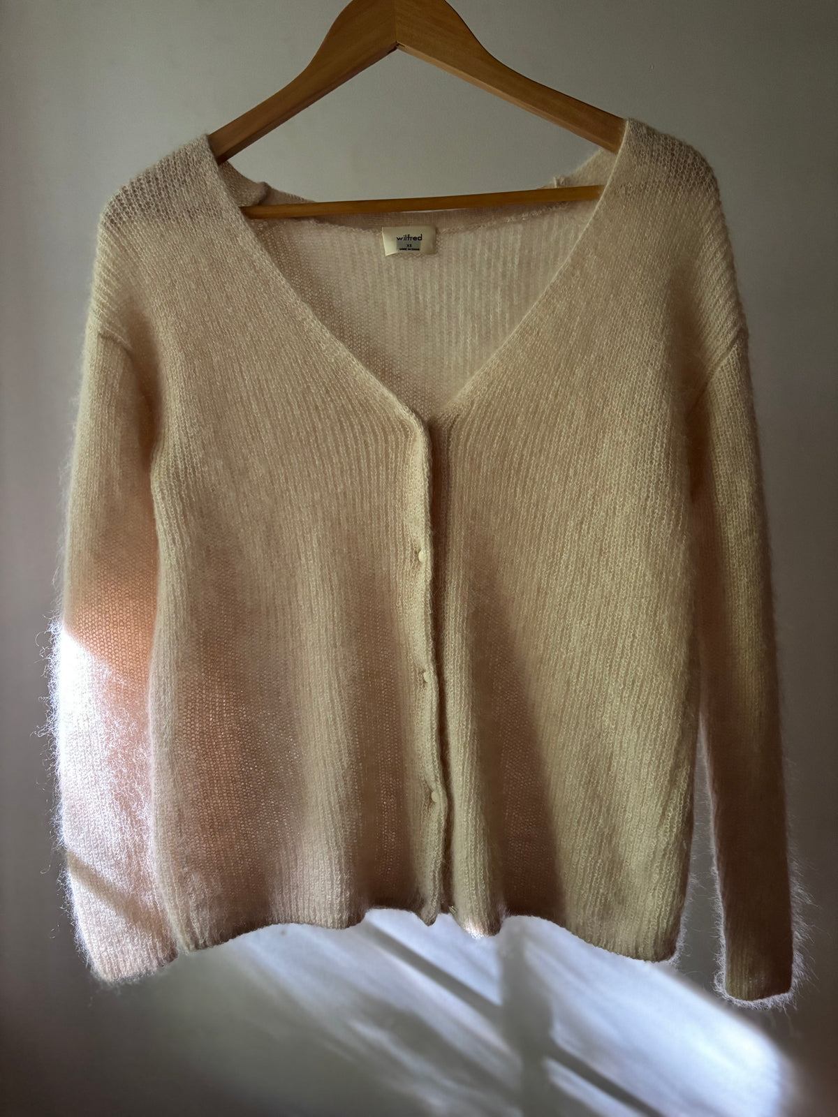 Soft Cream Mohair & Alpaca Wool Cardigan