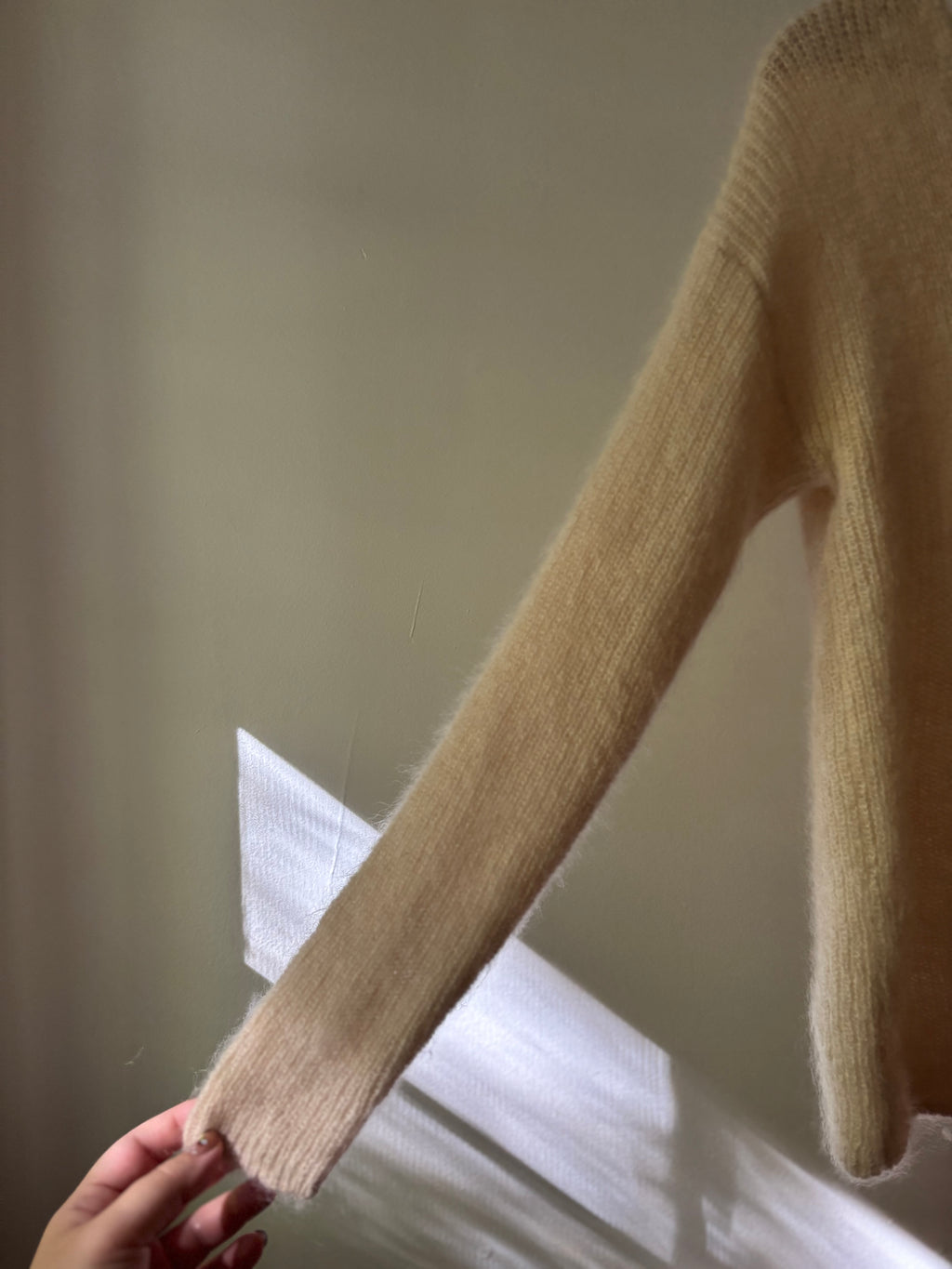 Soft Cream Mohair & Alpaca Wool Cardigan