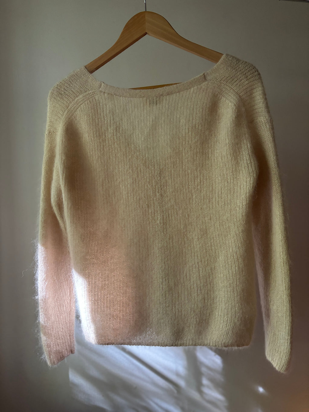 Soft Cream Mohair & Alpaca Wool Cardigan