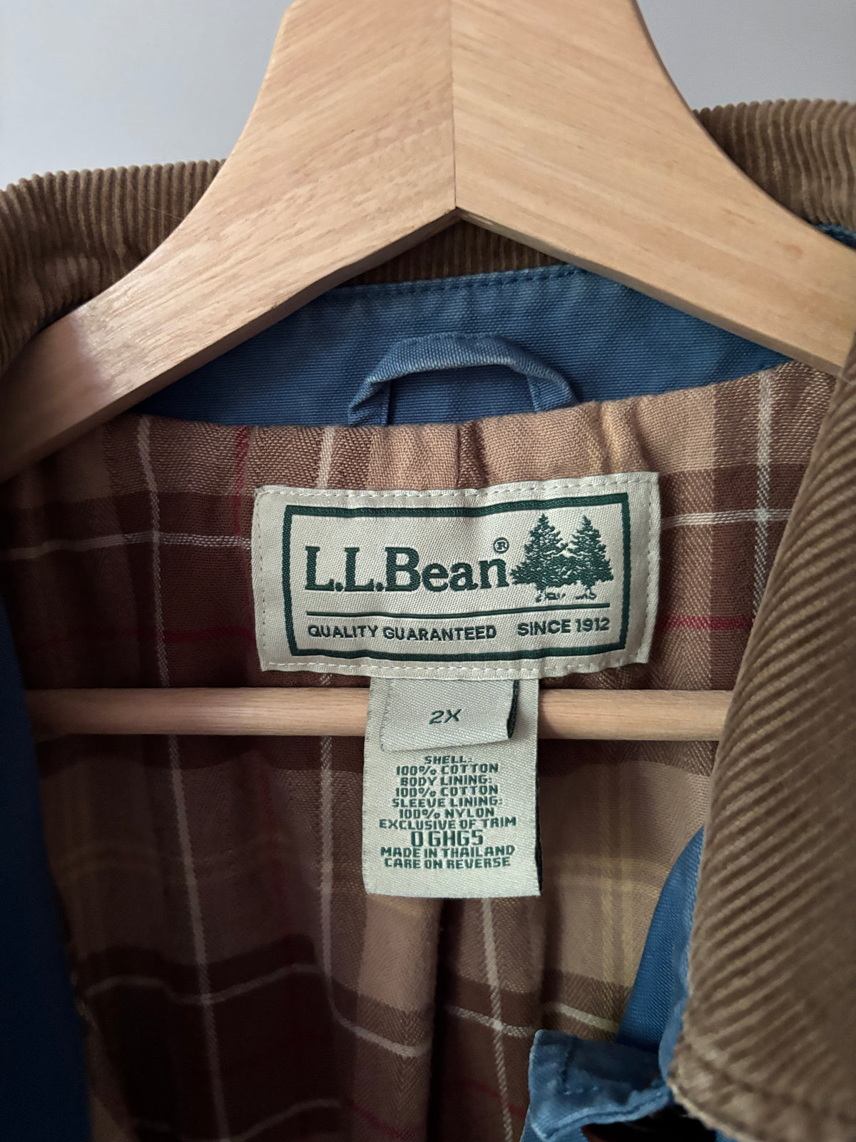 Vintage Blue L.L. Bean Chore Coat with Plaid Lining