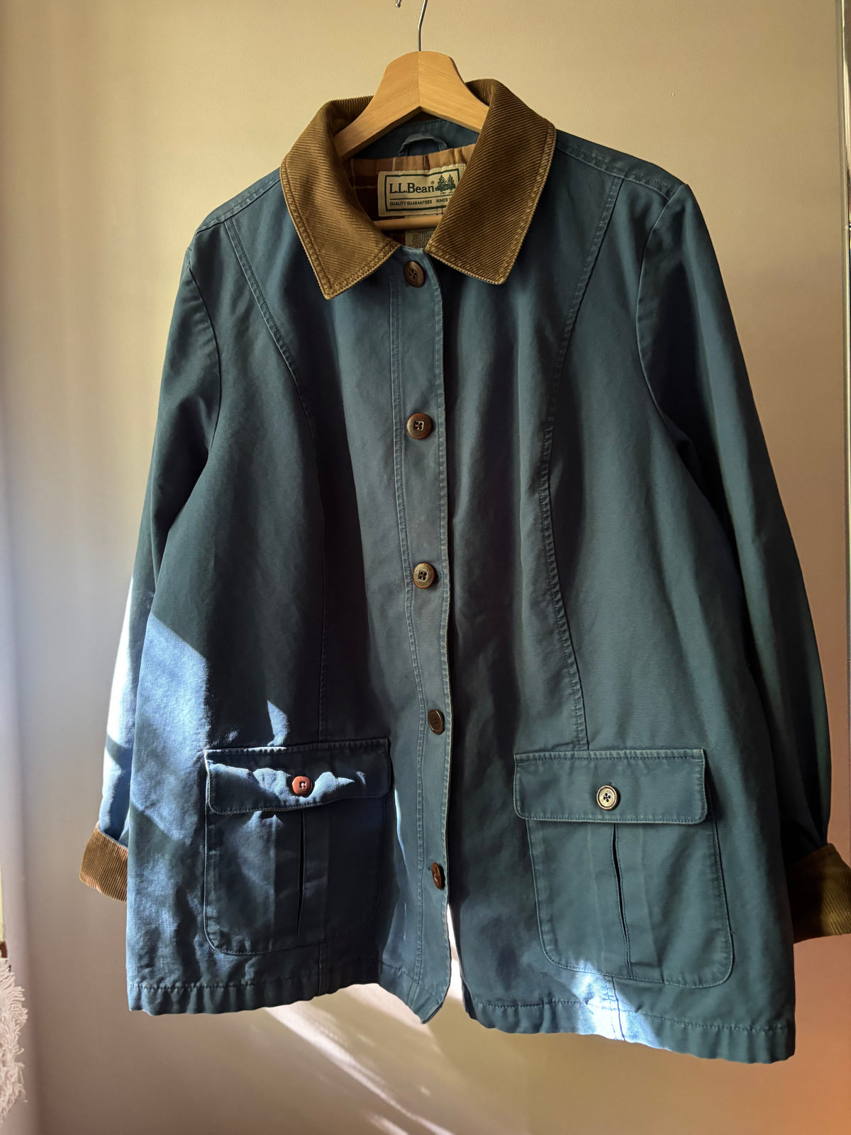 Vintage Blue L.L. Bean Chore Coat with Plaid Lining