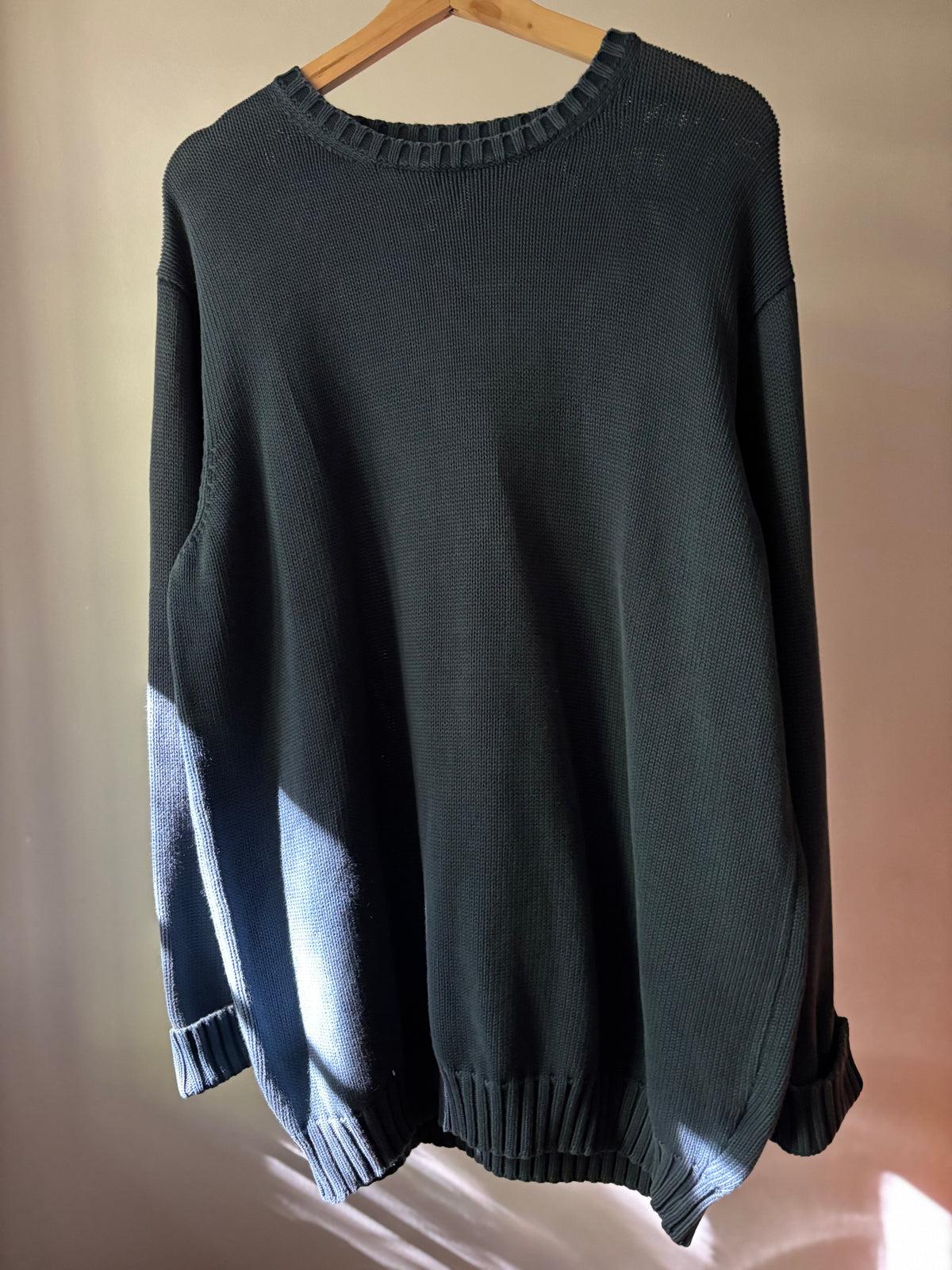 Oversized Cotton Knitted Faded Blue Sweater