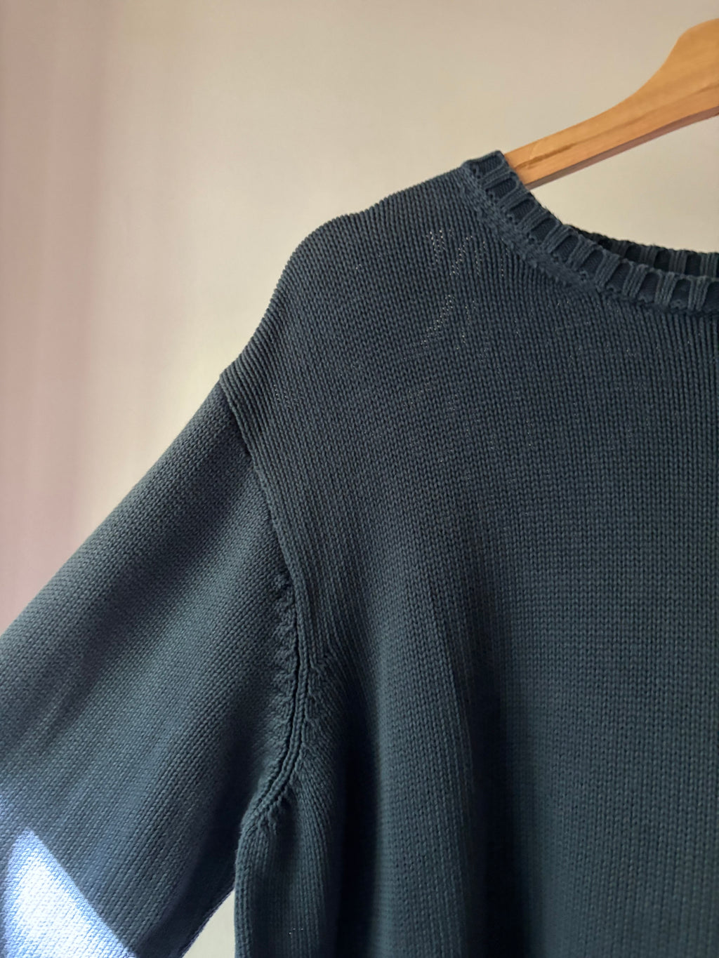 Oversized Cotton Knitted Faded Blue Sweater