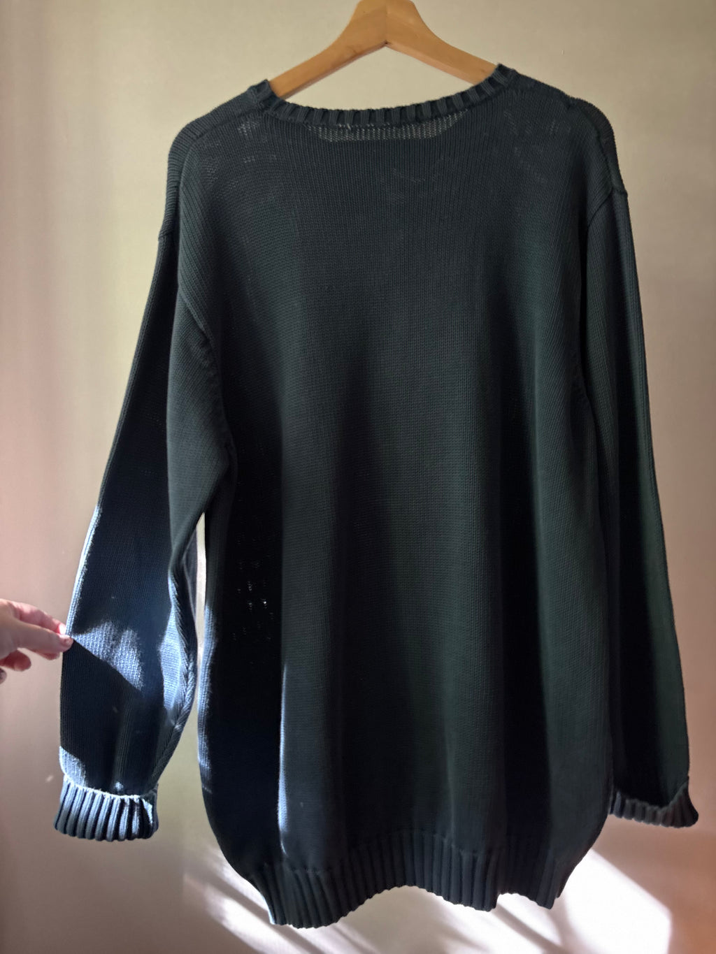 Oversized Cotton Knitted Faded Blue Sweater