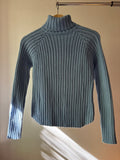 Y2K Heavy Cotton Baby Blue Turtleneck Sweater