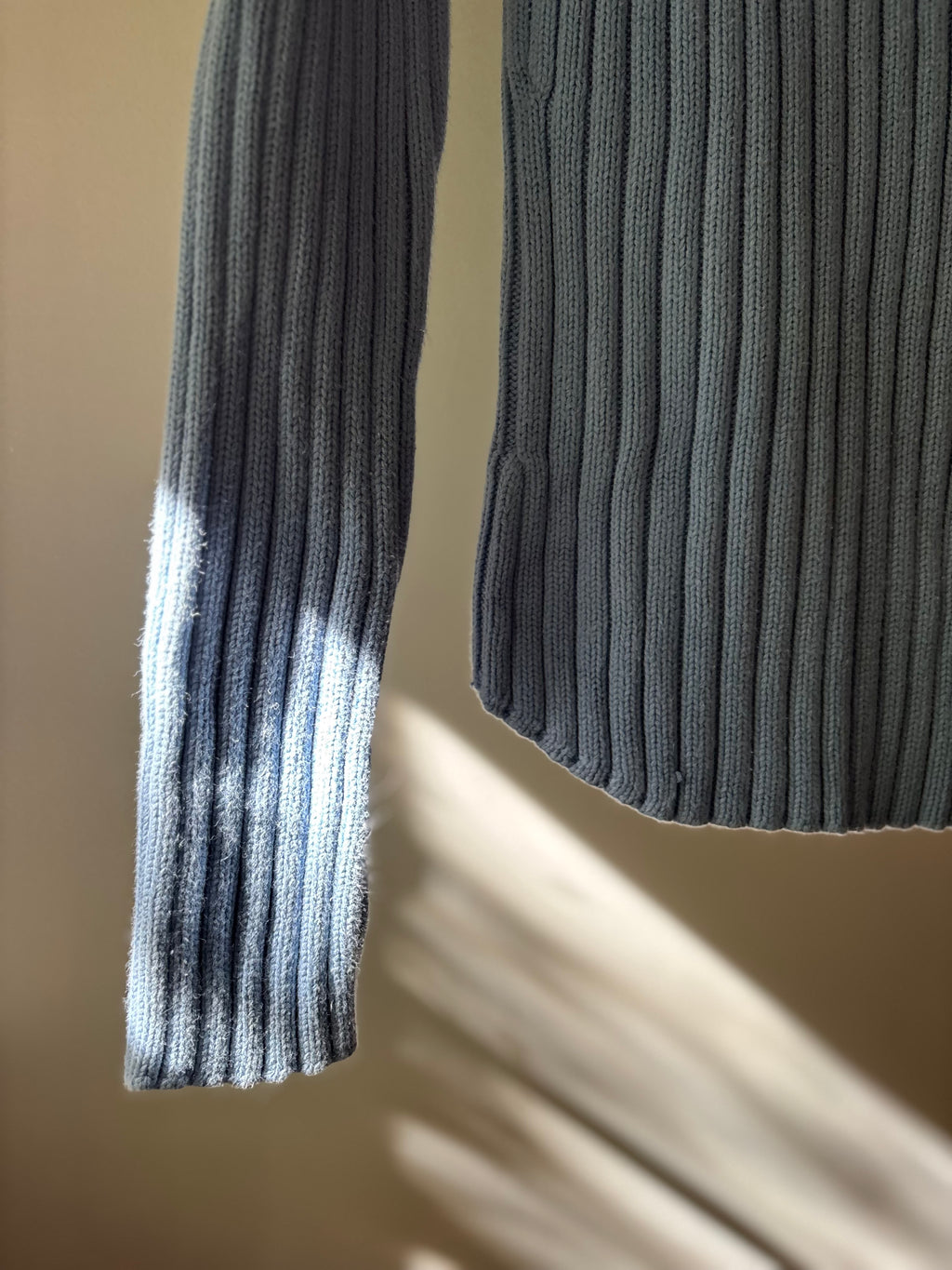 Y2K Heavy Cotton Baby Blue Turtleneck Sweater